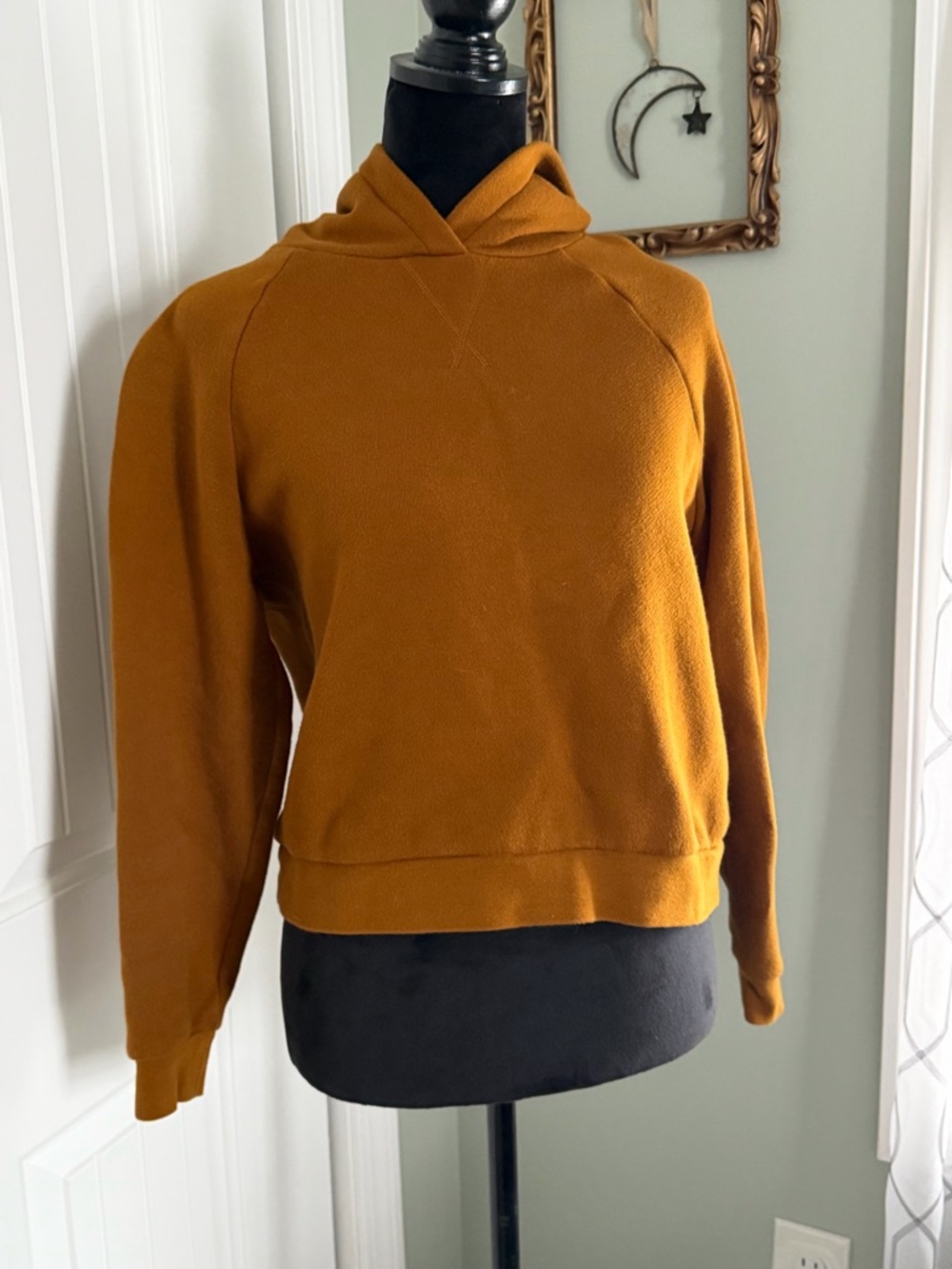MADEWELL betterterry mustard colored hoodie sweatshirt